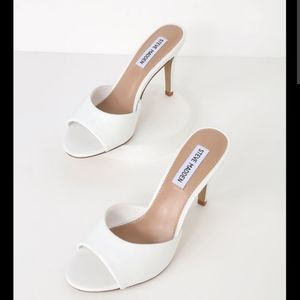 Steve Madden White Heel Mule
